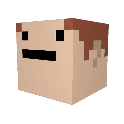 Chunxyy Minecraft avatar head, 3D render