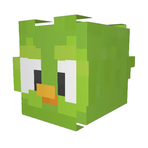 Chupico Minecraft avatar head, 3D render