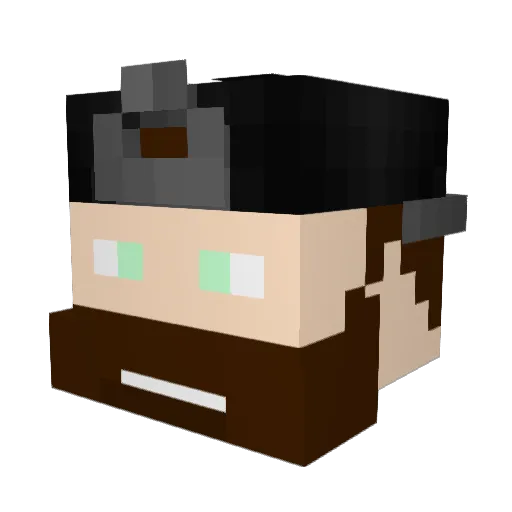 ChusLoud Minecraft avatar head, 3D render