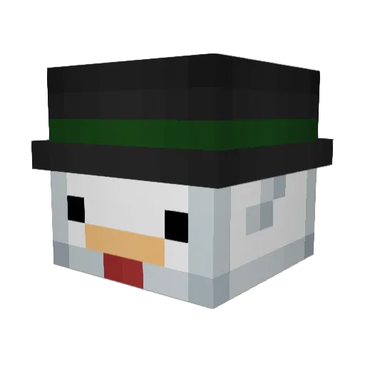 Chut Minecraft avatar head, 3D render