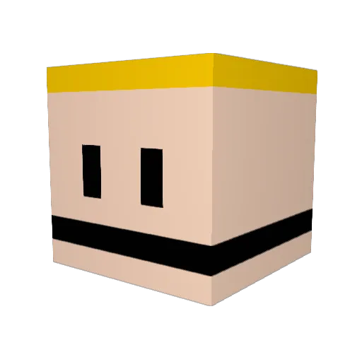 ChuteTheFirst Minecraft avatar head, 3D render