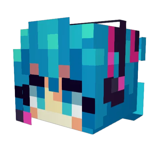 ChuuChuuTram Minecraft avatar head, 3D render