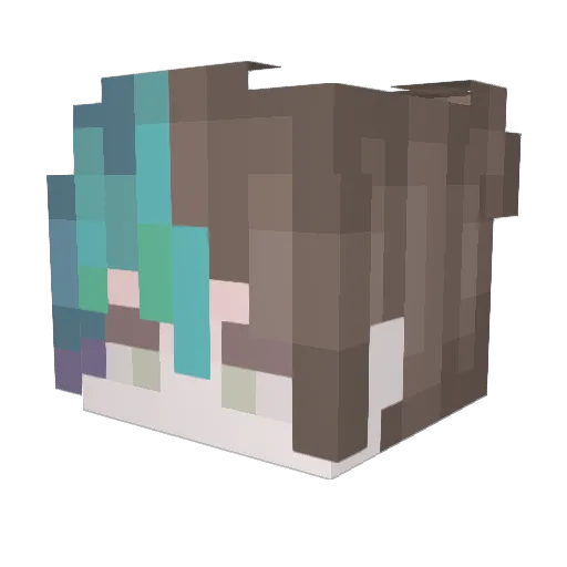 Chuuji Minecraft avatar head, 3D render