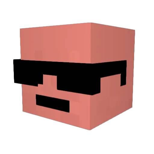 Chuvk Minecraft avatar head, 3D render
