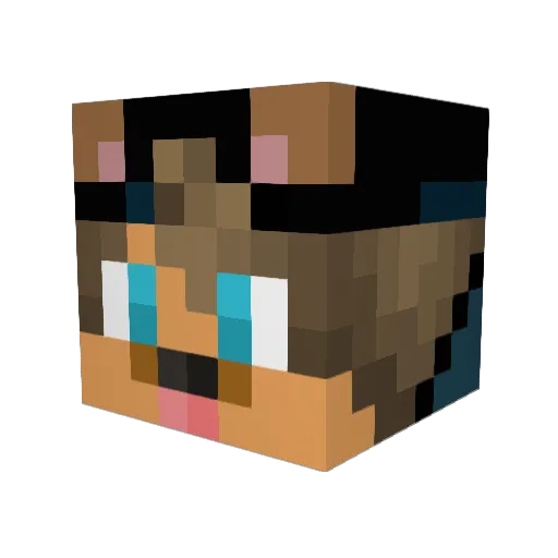 Chxna Minecraft avatar head, 3D render