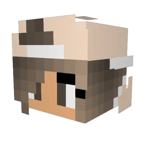Chyaar Minecraft avatar head, 3D render