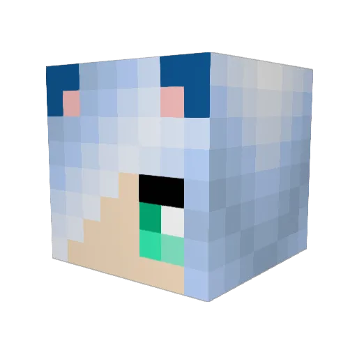 Chyo Minecraft avatar head, 3D render