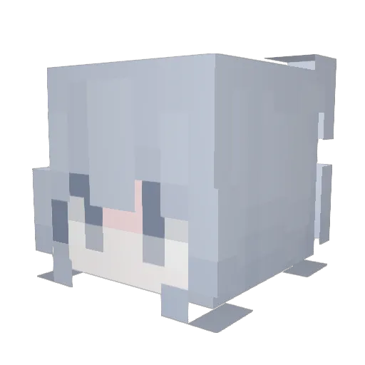 Chzai Minecraft avatar head, 3D render