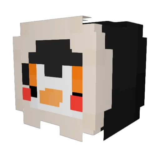 CiYuBX Minecraft avatar head, 3D render