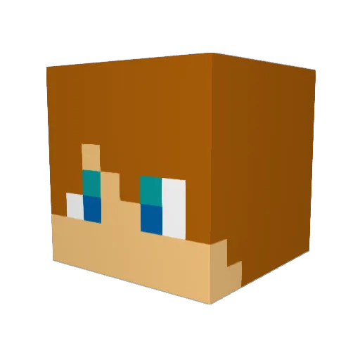 Cianoman Minecraft avatar head, 3D render