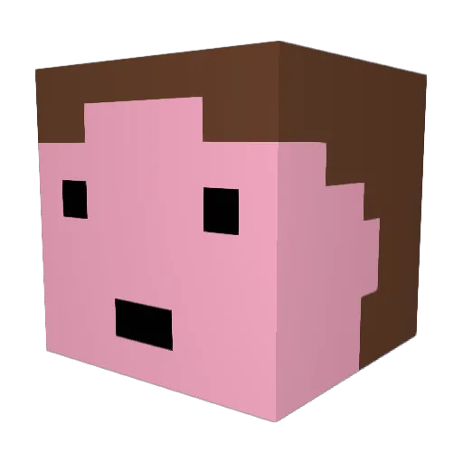 CiaoMoro Minecraft avatar head, 3D render
