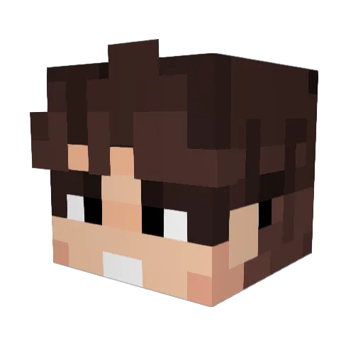 Ciberap Minecraft avatar head, 3D render