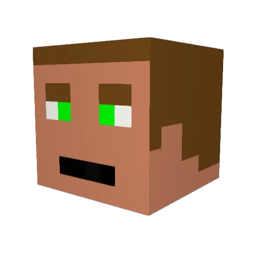 Cicadah Minecraft avatar head, 3D render