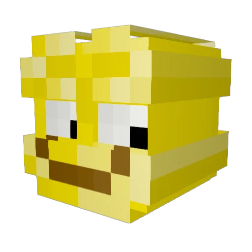Cider Minecraft avatar head, 3D render