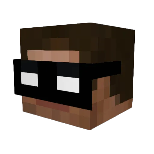 Cienkil3olek Minecraft avatar head, 3D render