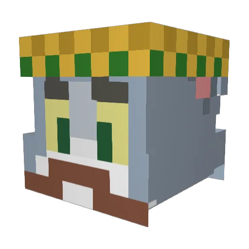 Cierka Minecraft avatar head, 3D render