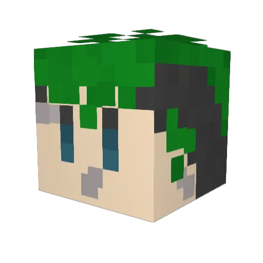 CigaretteBurns Minecraft avatar head, 3D render
