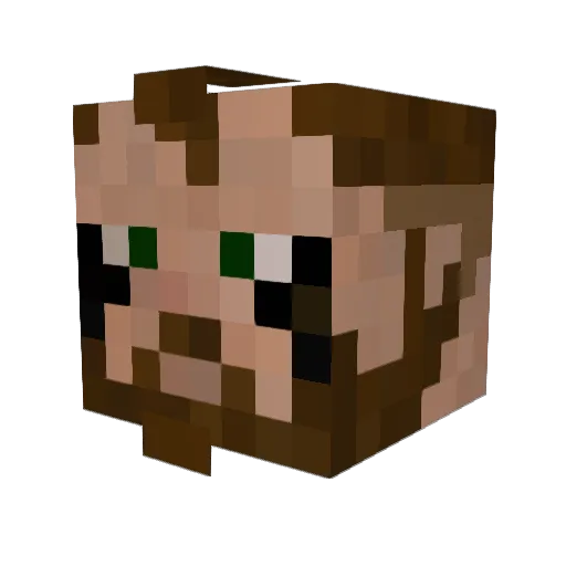 CihanDertal Minecraft avatar head, 3D render