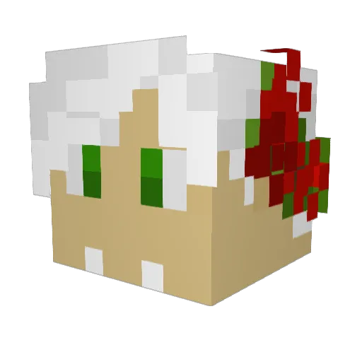 Cikaeda Minecraft avatar head, 3D render