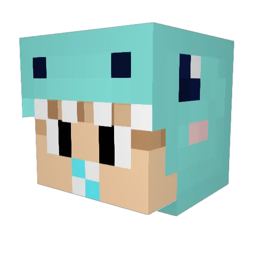 Cikixima Minecraft avatar head, 3D render