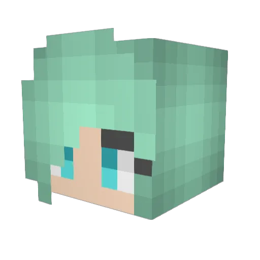 Cilestia Minecraft avatar head, 3D render