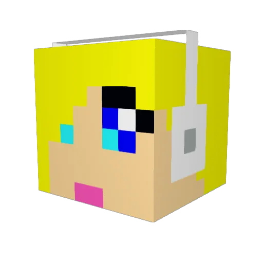 Cimiii Minecraft avatar head, 3D render