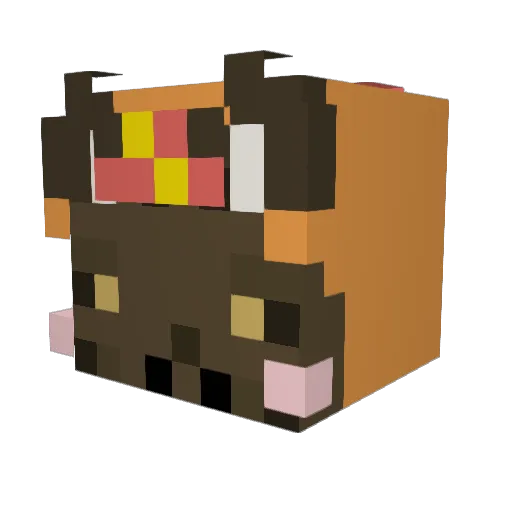 Cimitashi Minecraft avatar head, 3D render