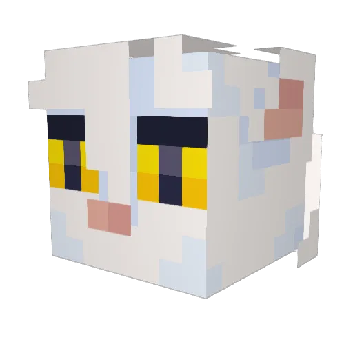CinCat Minecraft avatar head, 3D render