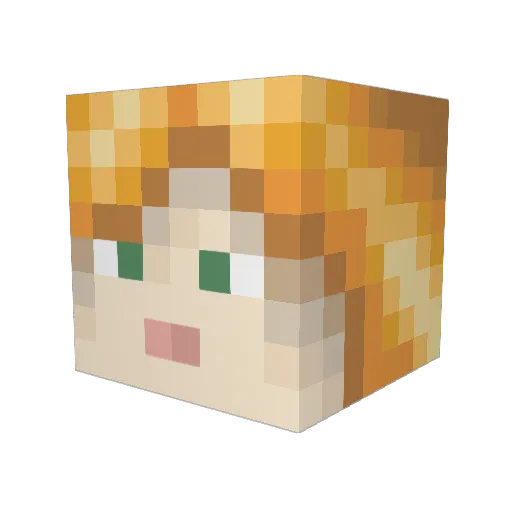 Cinari Minecraft avatar head, 3D render