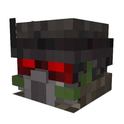 Cincerate Minecraft avatar head, 3D render