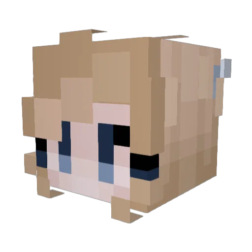 Cinderellla Minecraft avatar head, 3D render