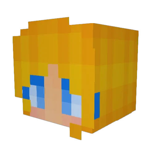 Cinderly Minecraft avatar head, 3D render