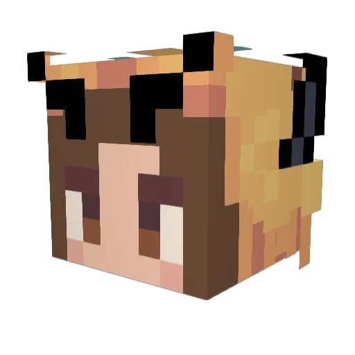 Cinderwolf17 Minecraft avatar head, 3D render