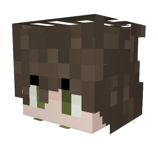 Cindupoo Minecraft avatar head, 3D render