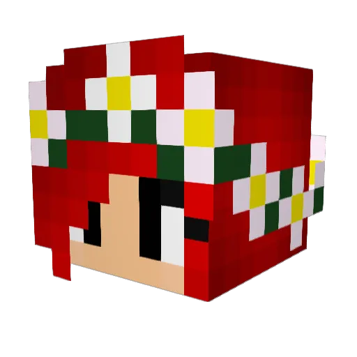 Cindure Minecraft avatar head, 3D render