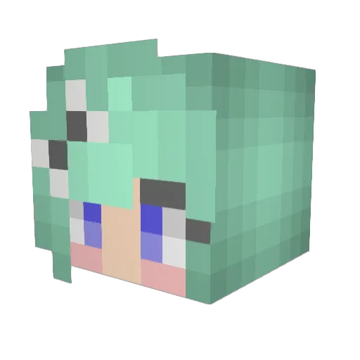 Cined Minecraft avatar head, 3D render