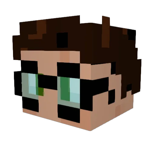 Cinescope Minecraft avatar head, 3D render