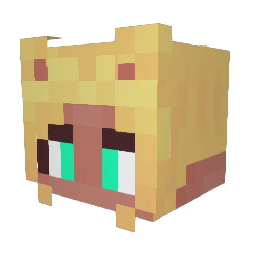 CinkaFox Minecraft avatar head, 3D render