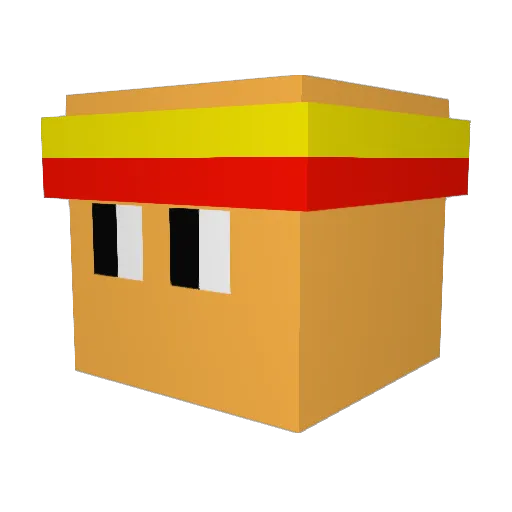 Cinnabunfun Minecraft avatar head, 3D render