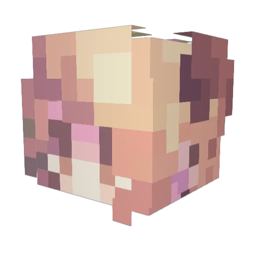 Cinnamonbunuwu Minecraft avatar head, 3D render