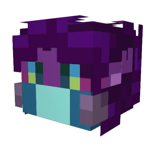 Cinncboo Minecraft avatar head, 3D render