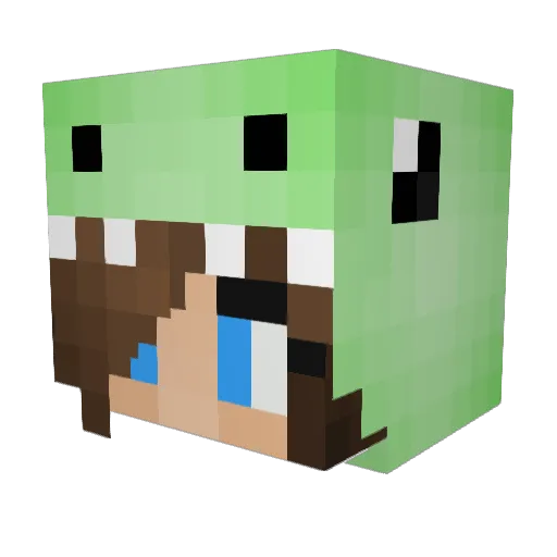 Cinnigirl Minecraft avatar head, 3D render