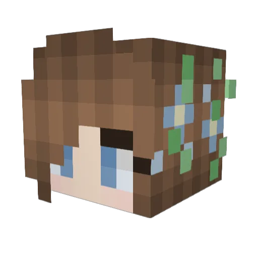 Cinoria Minecraft avatar head, 3D render