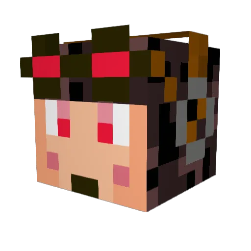 Cinowen Minecraft avatar head, 3D render