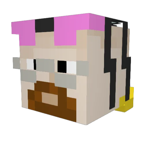 Cipherdos Minecraft avatar head, 3D render