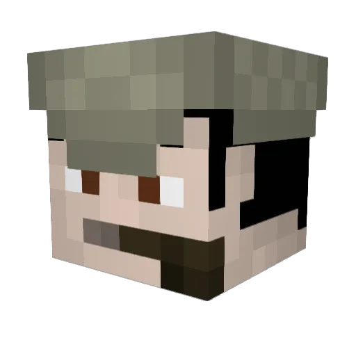 CipsYiyenAt Minecraft avatar head, 3D render