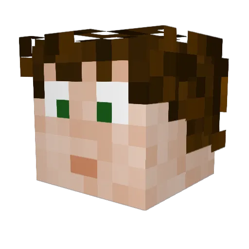 Circle Minecraft avatar head, 3D render