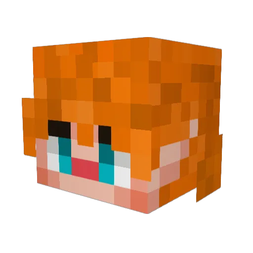 Circuit_Clown Minecraft avatar head, 3D render