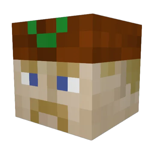 CircusElf Minecraft avatar head, 3D render