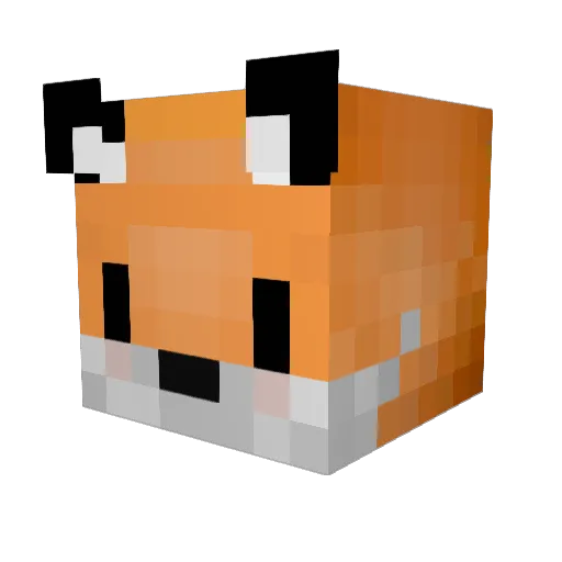 Cirrial Minecraft avatar head, 3D render